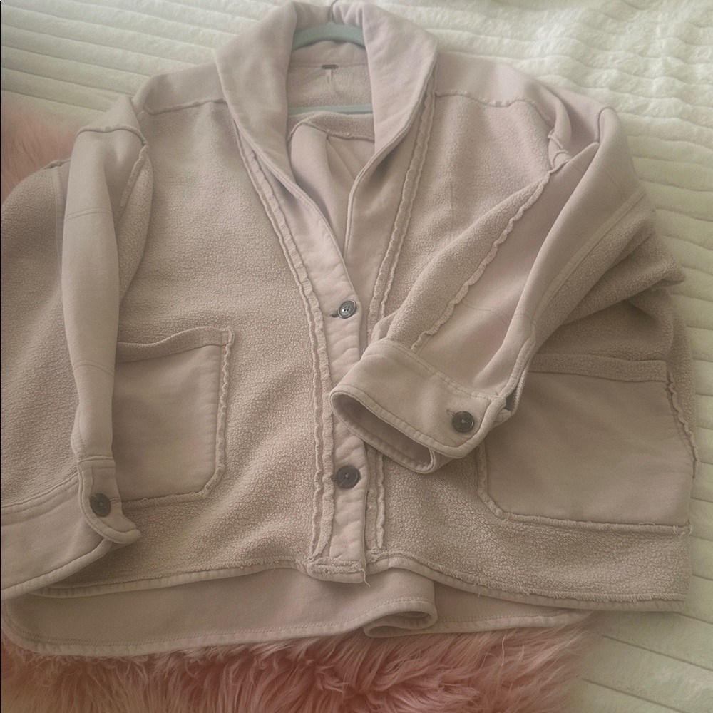 Free People Teddy Jacket in Light Blush